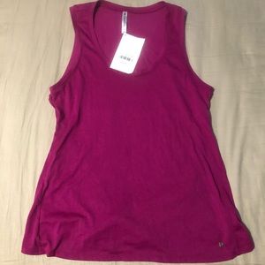 Fabletics open back berry colored tank top